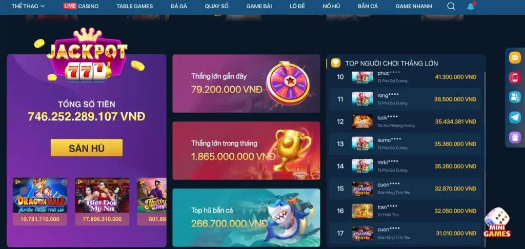 Hoàn trả hàng ngày và hàng tuần cho game bắn cá